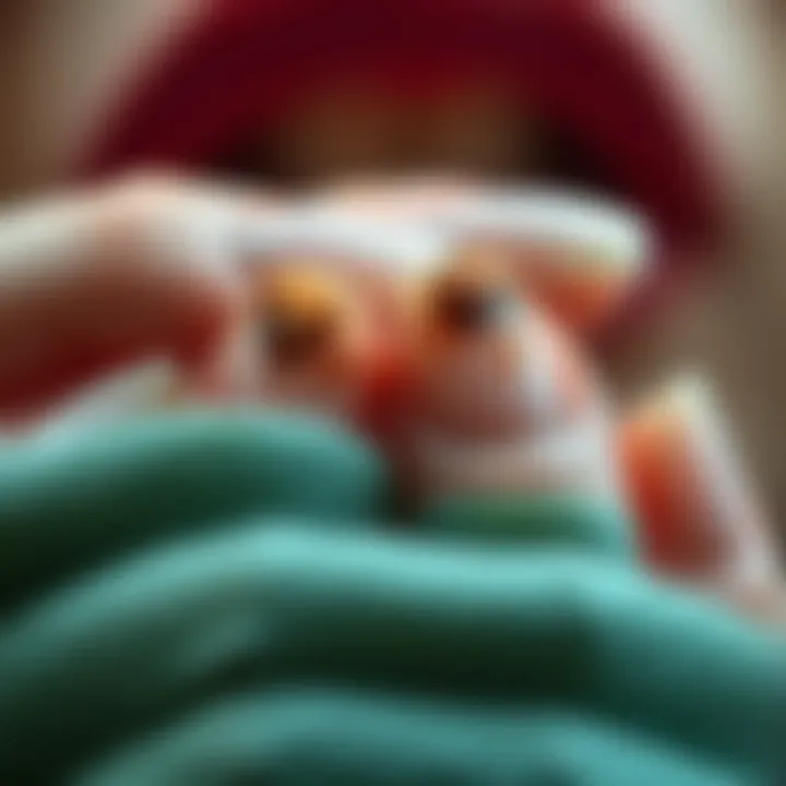 Visual comparison of healthy and damaged artificial nails