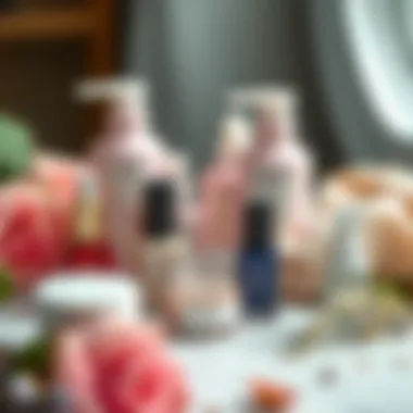 A serene setting of nail care products