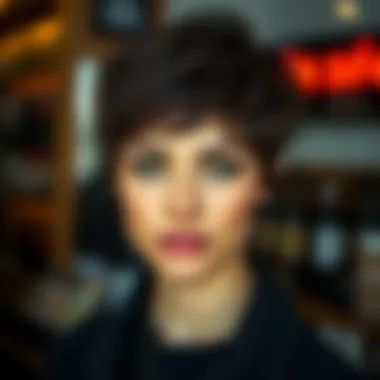 Textured short haircut emphasizing versatility