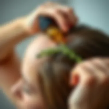 Thyme oil application on scalp