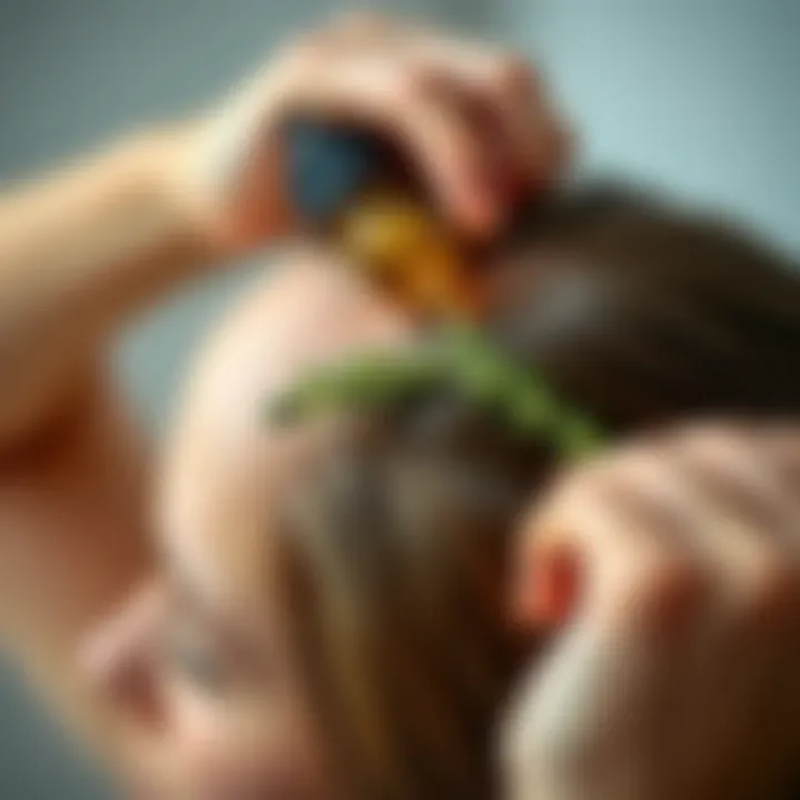 Thyme oil application on scalp