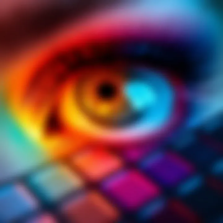 Close-up of vibrant eyeshadow palette suitable for fox eye technique.