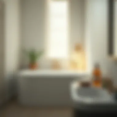 A Serene Space for Your Skincare Routine Illustration of a serene bathroom setting with cleansing products