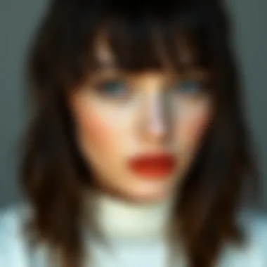 Trendy textured bangs