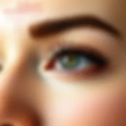 Close-up view of under-eye area highlighting bags and skin texture.