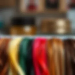 A vibrant display of warm hair color swatches showcasing various shades.