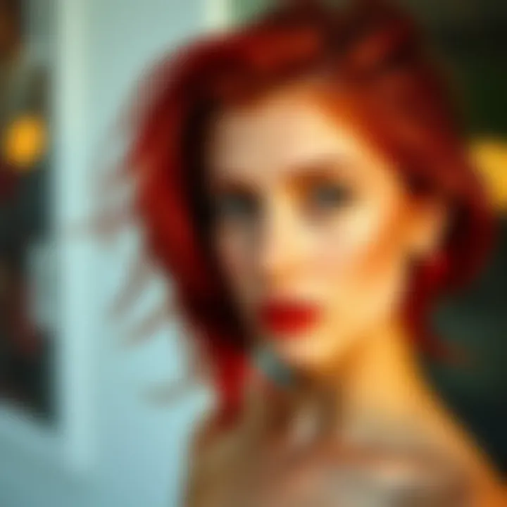 An artistic display of various shades of red hair colors suitable for wheat skin