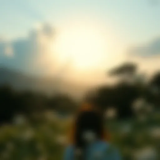 A serene landscape representing healing