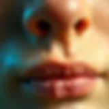 Close-up of textured skin showing uneven surface