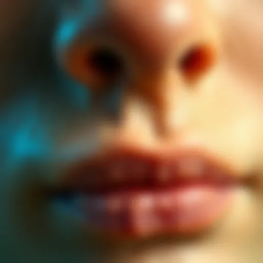 Close-up of textured skin showing uneven surface