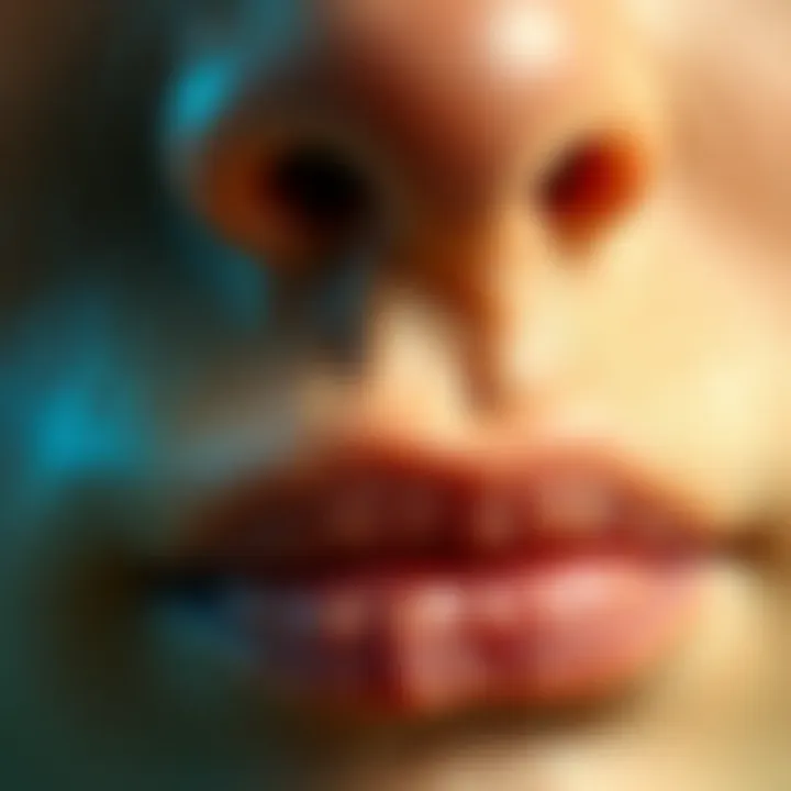 Close-up of textured skin showing uneven surface