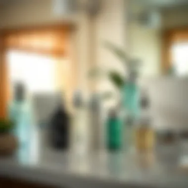 A variety of skincare products displayed on a countertop
